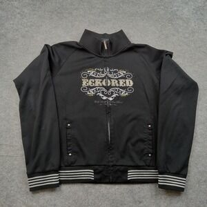 Ecko Red Jacket Womens XL Black Full Zip Graphic Bomber Track‎ Casual Athletic